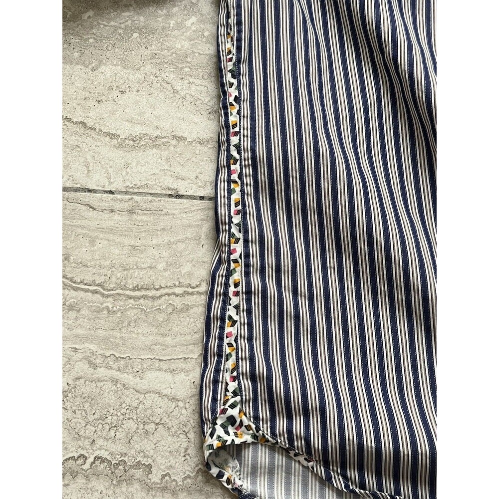 Robert Graham Striped Fleur de lis 46732 Flip Cuff Shirt Men’s Size Large L - Picture 9 of 13